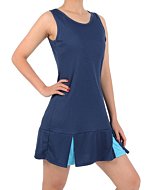 Turnhier Women's Tennis Golf Dress,Exercise Workout Dress with Shorts Athletic Dress with Pockets Shorts(Dark Blue,S)