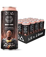 ZOA Zero Sugar Energy Drink - White Peach 16 Fl Oz - Healthy Energy Drinks with B Vitamins, Amino Acids, Camu Camu, Electrolytes & Natural Clean Caffeine - (Pack Of 12)