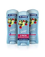 Secret Deodorant for Women, Fresh Clear Gel, Berry Scent, 3.4 Oz, Pack of 3