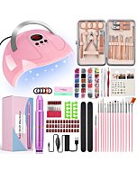 USB Electric Nail Drill，LED Nail Lamp Gel Manicure Dryer Lamp, 18pcs Pedicure Kit, Acrylic Nail 3D Art Drill Dryer Manicure Supplies, Polish Pen File Kit