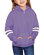 Haloumoning Girls Zip-Up Hoodies Sweatshirts Striped Long Sleeve Hooded Jackets with Pockets Purple