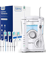 Water Flosser and Toothbrush Combo with 11 Tips, Torpyu Sonic Electric Toothbrush with Water Flosser for Teeth, Sonic Flossing Toothbrush, 600ML Detachable Tank for 120s Dental Oral Irrigator