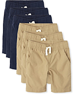 The Children's Place Boys Pull On Jogger Shorts, Flax/Tidal 6 Pack, 18