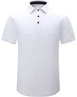 Mempea Mens Golf Shirt Moisture Wicking Quick Dry Short Sleeve Casual Polo Shirts for Men,White L