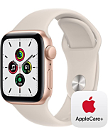 Apple Watch SE (GPS, 40mm) - Gold Aluminum Case with Starlight Sport Band with AppleCare+ for Apple Watch SE (2 Years)