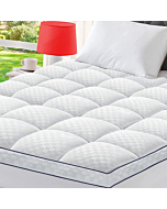 BedLuxury Queen Mattress Pad Extra Thick Cooling Mattress Topper for Back Pain Breathable Pillow Top Plush Soft with 8-21 Inch Deep Pocket - White