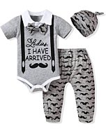 Newborn Infant Baby Boys Clothes Outfit Have Arrived Short Sleeve for Spring Clothing Summer 0 - 3 Months Gray