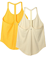 icyzone Workout Tank Tops for Women - Athletic Yoga Tops, T-Back Running Tank Top (S, Cream White/Citrus)