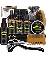 Beard Growth Kit,Fathers Gifts for Men Dad Husband,Beard Kit W/Derma Roller,2 Pack Beard Oil,Beard Growth Serum,Wash/Shampoo,Balm,Brush,Comb,Scissors for Beard Grooming Care,Christmas Boyfriend Gifts