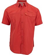 The American Outdoorsman Short Sleeve Button Down Poly Grid Fishing Shirt for Men (Cascade, Medium) (Cardinal, Large)