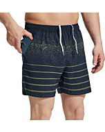 MIER Men's Print Shorts 5 Inch Inseam Lightweight Athletic Running Shorts with Pockets No Liner, Quick Dry, Navy, M