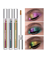 Jolilab Liquid Glitter Eyeshadow, 3 Colors Metallic Liquid Chameleon Eyeshadow, Multi-Dimensional Eye Looks, Long-lasting Holographic Glitter Multichrome Eyeshadows Makeup Set