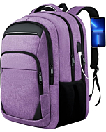 Backpack, School Backpack, 17.3 inch Laptop Backpack, TSA Travel Laptop Backpack, TEDNETGO Extra Large 17 inch Durable USB Charger School Students College Backpack Bookbag for Girls Teen Women, Purple