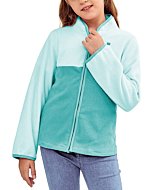 Girls Fleece Jacket Full-Zip Long Sleeve Stand Collar Coat with Pockets 12-13 Years