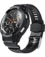 Fuvautu One-Piece Silicone Case Band Compatible with Galaxy Watch 4 Classic 46mm 42mm (2021), Sports Anti-drop Strap, Not for Galaxy Watch 46mm 42mm in 2018 Version