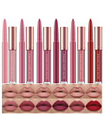 Save Up to 22% On a 12Pcs Matte Liquid Lipstick Plus Lip Liner Pens Set, One Step Lips Makeup