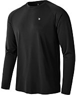 TBMPOY Men's Long Sleeve Rash Guard Shirts UPF 50+ Sun Protection Hiking Shirts Lightweight Outdoor Athletic Fishing Tops Black XL