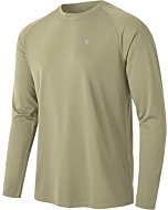 TBMPOY Men's Long Sleeve Rash Guard Shirts UPF 50+ Sun Protection Hiking Shirts Lightweight Outdoor Athletic Fishing Tops Khaki XL