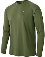 TBMPOY Men's Quick Dry Rash Guard Hiking Shirts UPF 50+ Sun Protection Long Sleeve Lightweight Outdoor Fishing Tops Army Green XL