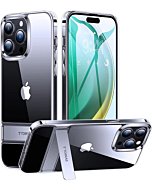 TORRAS Compatible for iPhone 14 Pro Max Case Clear with Stand, [10FT Military Grade Drop Tested] Protective Built-in Kickstand Slim Cases for iPhone 14 Pro Max Phone Case MoonClimber, Diamond Clear