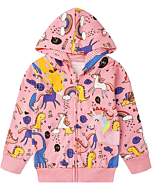 Girls Zip Up Jackets Baby Toddler Girl Hoodies Dinosaur Sweatshirts with Pockets Kids Winter Coats Casual Outerwear 5t