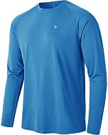 TBMPOY Men's Long Sleeve Rash Guard Shirts UPF 50+ Sun Protection Hiking Shirts Lightweight Outdoor Athletic Fishing Tops Medium Blue XL