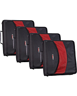 Case-it The Dual 2-in-1 Zipper Binder - Two 1.5 Inch D-Rings - Includes Pencil Pouch - Multiple Pockets - 600 Sheet Capacity - Comes with Shoulder Strap - Black Dual-121-A (4 Pack)