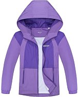 Girls Rain Jacket Hood Lightweight Waterproof Raincoat Rain Coats for Girls Kids