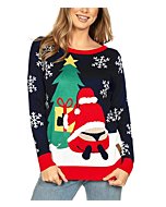 Tipsy Elves Women's Winter Whale Tail Sweater - Funny Santa Ugly Christmas Sweater: Medium