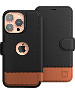 LUPA LEGACY iPhone 14 Pro Max Wallet Case for Women and Men, Case with Card Holder [Slim & Protective] for Apple 14 Pro Max (6.7”), Leather i-Phone Cover, Phone Case, Black and Brown, Sandy Night