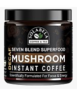 Solabela Decaf Coffee Organic Mushroom Coffee (40 Servings) with 7 Superfood Mushrooms, Great Tasting Arabica Instant Coffee, Includes Lion's Mane, Reishi, Chaga, Cordyceps, Shiitake, Mitake, and Turkey Tail