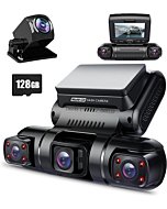 PRUVEEO D90-4CH Dash Cam with 4 Lenses for 360° Car Coverage