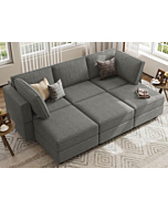 Belffin Modular Sectional Sofa in Grey - Modern Comfort & Style