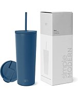 Simple Modern 24oz Insulated Tumbler in Slumberland color with a leak-proof lid and reusable straw.