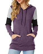 CATHY Women's Drawstring Tunic Top in Shallow Purpleshowcased on a model.