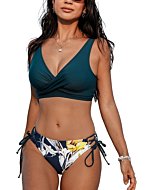 Women's Bikini Swimsuit Front Cross Lace Up Two Piece Bathing Suit By CUPSHE