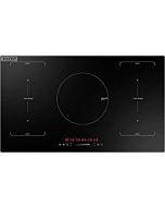 Empava 36 Inch Induction Hob Electric Cooktop, Flat Glass Top Stove with 5 Burners Bridge Function, Timer, Pause, Child Lock, Booster, Slider Level Control, Shutdown, Auto Pan Detection, Black