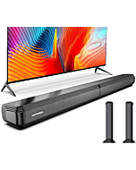 ULTIMEA 2.2ch Sound Bar for Smart TV, Peak Power 100W, 2-in-1 Detachable Soundbar for TV, Bluetooth 5.3 TV Sound Bar, 3 EQ Modes, Bass Adjustable, HDMI ARC/Optical/Aux/Wall Mount, Apollo S40