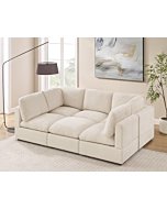 Modular Sectional Sofa, Convertible Sleeper Sofa Modular Sectional Sofa Bed with Ottoman, 6-seat Sectional Sofas for Lving Room