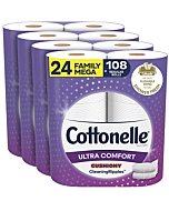 Cottonelle Ultra Comfort Toilet Paper with Cushiony CleaningRipples Texture, 24 Family Mega Rolls (24 Family Mega Rolls = 108 regular rolls) (4 Packs of 6 Rolls) 325 Sheets per Roll