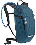 CamelBak M.U.L.E. 12 Mountain Biking Hydration Pack - Easy Refilling Hydration Backpack - Magnetic Tube Trap 100oz, Moroccan Blue/Black