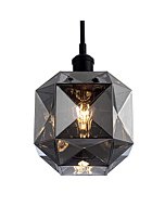 MPDITO Modern Black Pendant Light Gray Glass Island Pendant Lighting Globe Pendant Light Fixture with Adjustable Cord for Kitchen Island Living Room Bedroom Hallway Entryway 7in E26