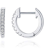 PAVOI 14K White Gold Plated Post Cubic Zirconia Cuff Earring Huggie Stud