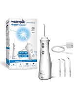 Waterpik Cordless Pearl Rechargeable Portable Water Flosser for Teeth, Gums, Braces Care and Travel with 4 Flossing Tips, ADA Accepted, WF-13 White