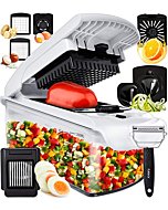 Fullstar 9-in-1 Deluxe Vegetable Chopper Kitchen Gifts | Onion Chopper & Dicer | Peeler, Spiralizer, Zoodle Maker, Lemon Squeezer, Egg Slicer & Seperator- Ultimate Kitchen Gadget