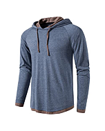 LOCALMODE Mens Casual Fashion Athletic Sweatshirt Lightweight Active Pollover Shirt Hoodie Blue S