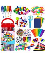 FUNZBO Arts and Crafts Supplies for Kids - Craft Art Supply Kit for Toddlers Age 4 5 6 7 8 9 - All in One D.I.Y. Crafting School Kindergarten Homeschool Supplies Arts Set Crafts for Kids