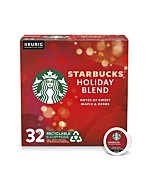 Starbucks K-Cup Coffee Pods—Medium Roast Coffee—Holiday Blend—100% Arabica—Limited Edition—1 box (32 pods)