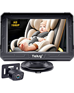 Baby Car Camera Mirror - 360° Rotation HD 1080P with Display Carseat Mirrors Rear Facing Infant Crystal Night Vision & 150° Wide View - 5 Mins Easy to Install Y60