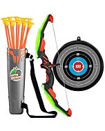 TEMI Kids Bow and Arrow Set - LED Light Up Archery Toy Set with 10 Suction Cup Arrows, Target & Quiver, Indoor and Outdoor Toys for Children Boys Girls